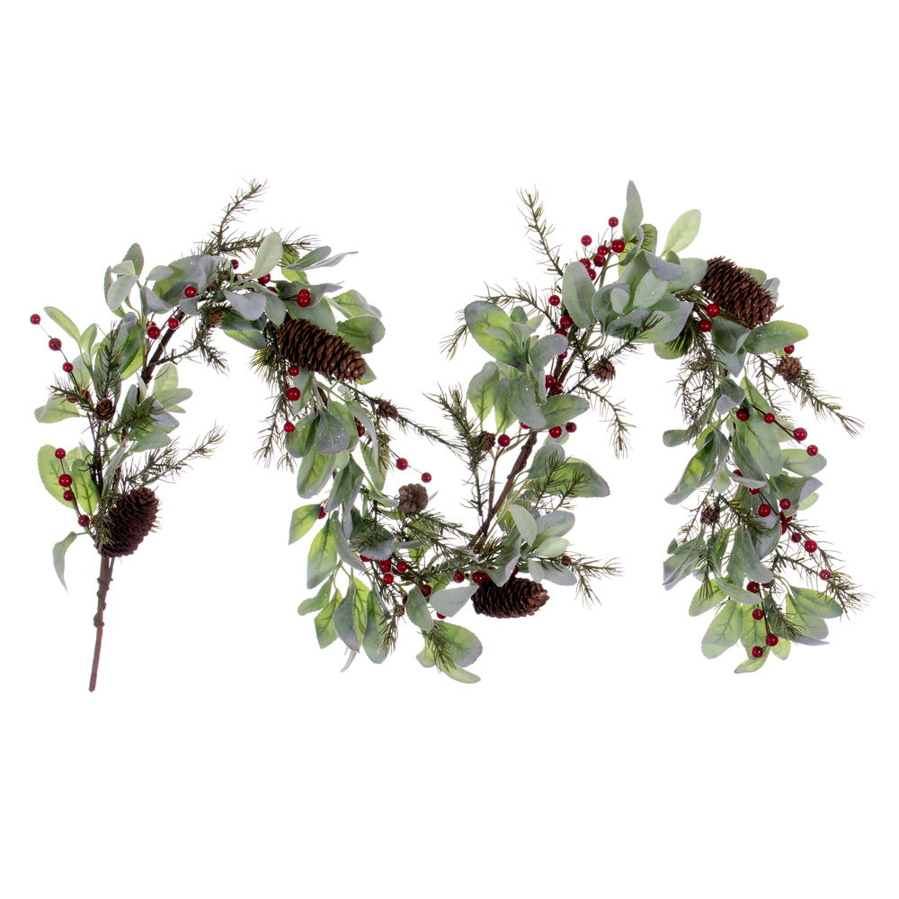 Vickerman 5' Green Artificial Leaf Garland.