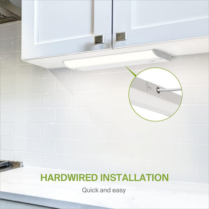 ASD Lighting LED Under Cabinet Bullnose 18" 8W 120V Dimmable CCT Selectable 3000/4000/5000K Hardwired, On/Off Switch, White ETL Energy Star