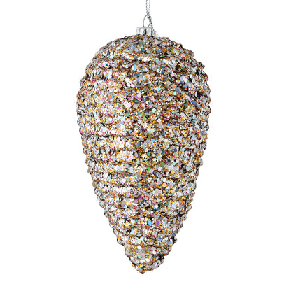 Vickerman 7" Multi-Colored Matte Glitter Pinecone Christmas Ornament 4 per set