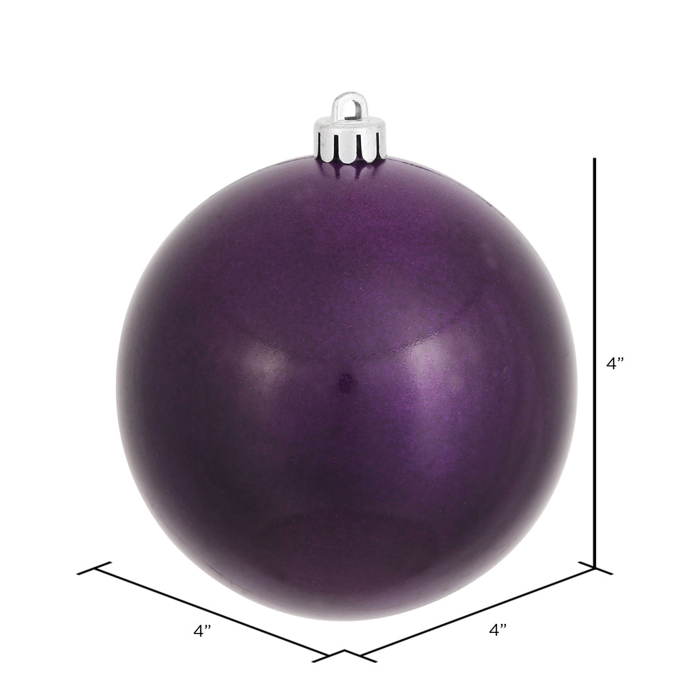 Vickerman 4" Plum Candy Ball Ornament 6 per Bag