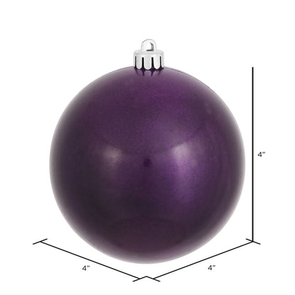 Vickerman 4" Plum Candy Ball Ornament 6 per Bag