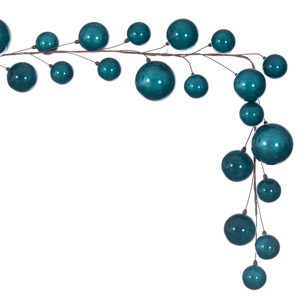 Vickerman 10' Dark Teal Pearl Branch Ball Wire Garland.