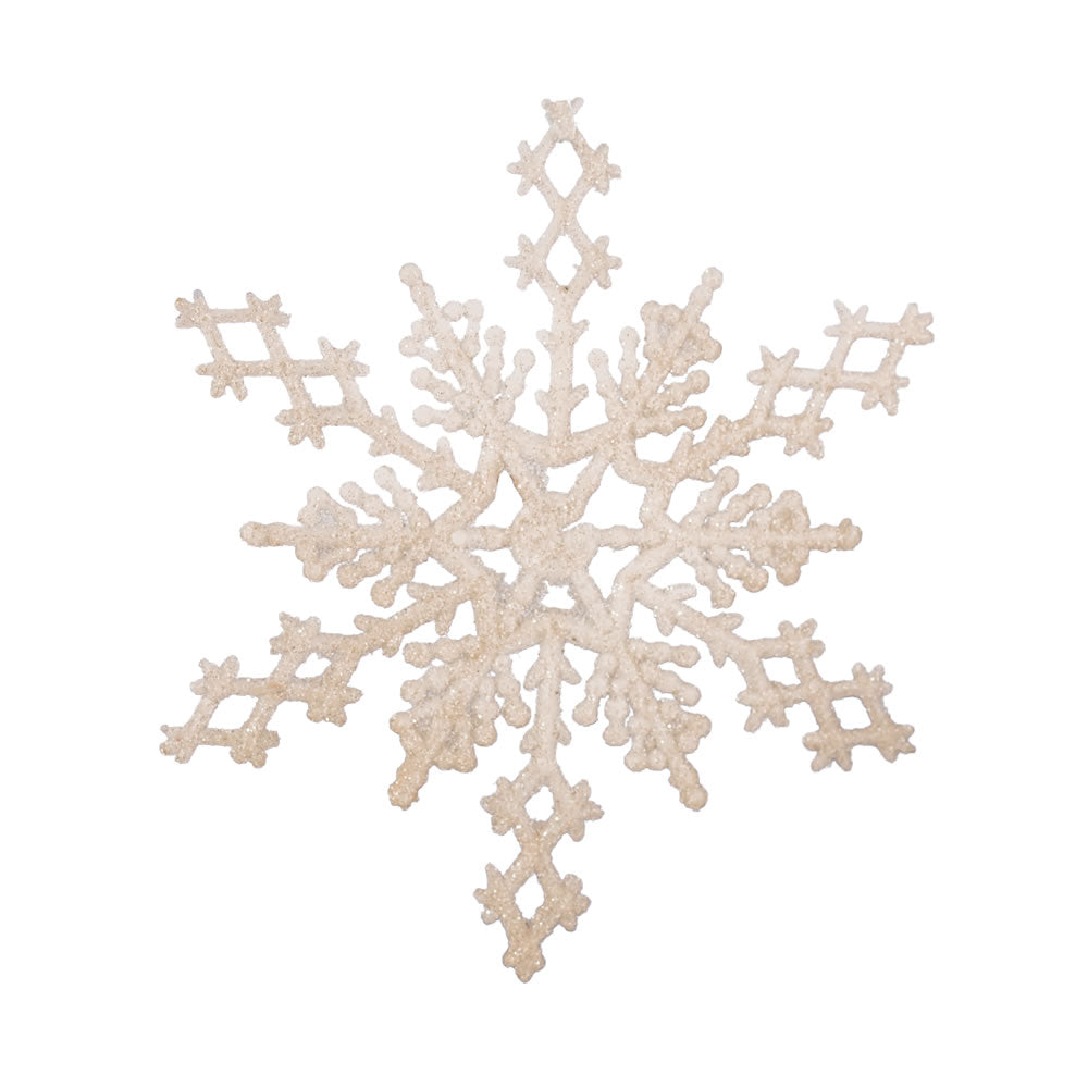 Vickerman 6.25" Ivory Glitter Snowflake Christmas Ornament 12 per Box