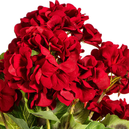 Vickerman 18" Artificial Red Geranium Bush 4 per Pack.