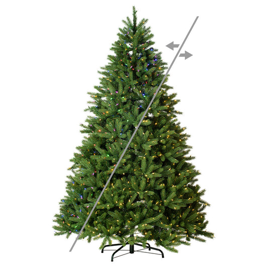 Vickerman 6.5' x 55" Grand Noble Spruce Artificial Christmas Tree with Color Changing LED Lights.