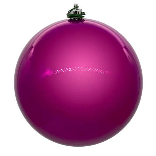 Vickerman 4" Fuchsia Pearl UV Drilled Ball Ornament 6 per bag.