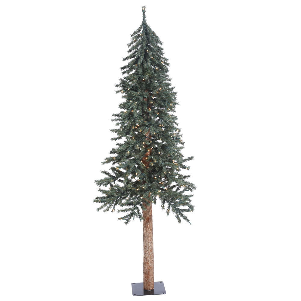 Vickerman 6' Natural Bark Alpine Artificial Christmas Tree Clear Dura-lit Lights