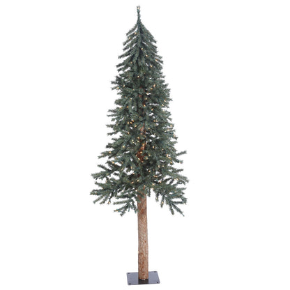 Vickerman 6' Natural Bark Alpine Artificial Christmas Tree Clear Dura-lit Lights