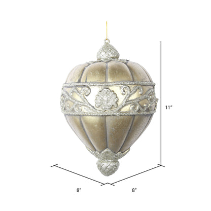 Vickerman 11" Gold Antique Scroll Drop Christmas Ornament