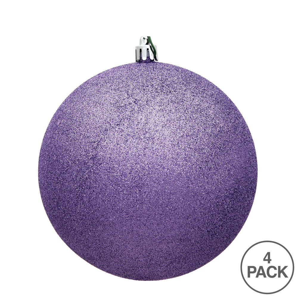 Vickerman 6" Lavender Glitter Ball Ornament 4 per Bag