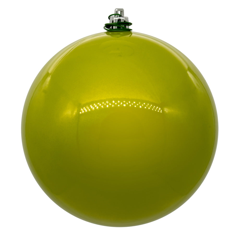 Vickerman 10" Lime Pearl UV Drilled Ball Ornament 1 per bag.