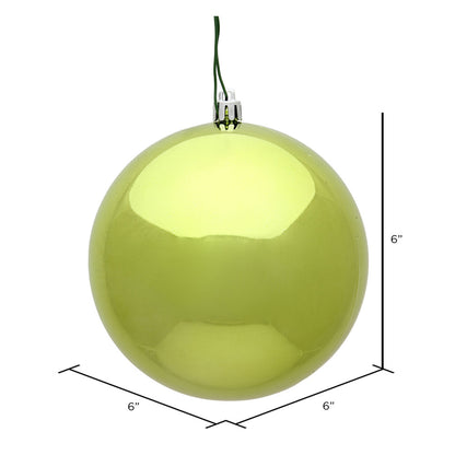 Vickerman 6" Lime Shiny Ball Ornament 4 per Bag