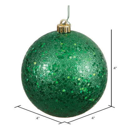 Vickerman 4" Green Sequin Ball Ornament 6 per Bag