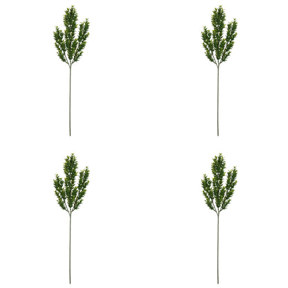 Vickerman 25.5" Artificial Green Mini Leaf Bush. UV Coated Set of 4