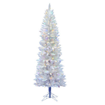 Vickerman 5' Sparkle White Spruce Pencil Artificial Christmas Tree Multi-Colored LED Lights