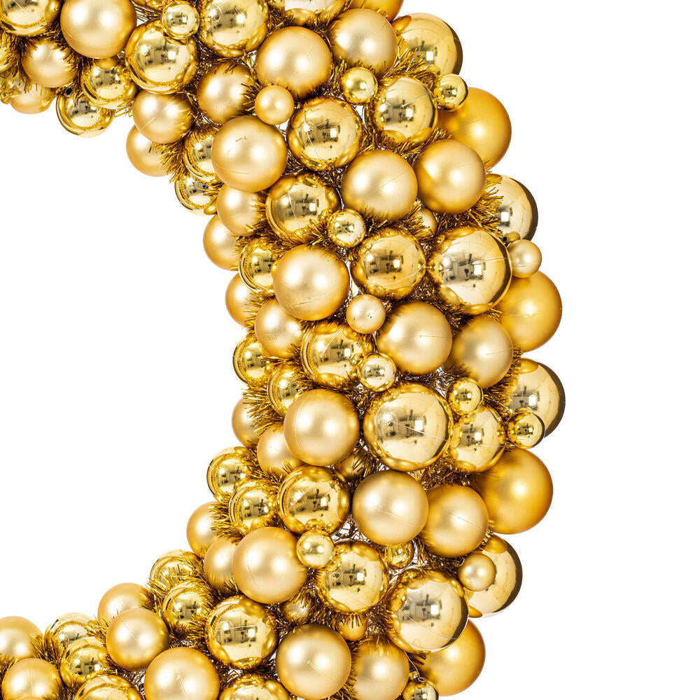 Vickerman 22" Gold Shiny and Matte Ball Wreath
