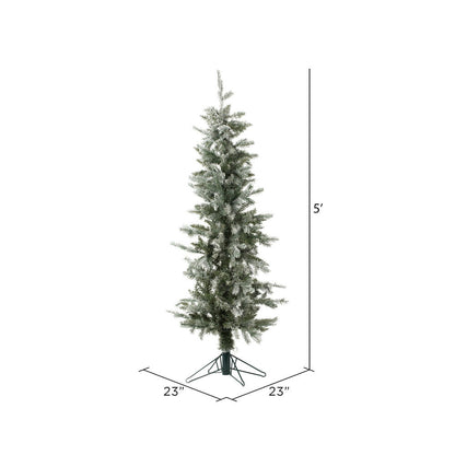 Vickerman 5' Frosted Glitter Tannenbaum Pine Artificial Christmas Tree Pure White LED Lights