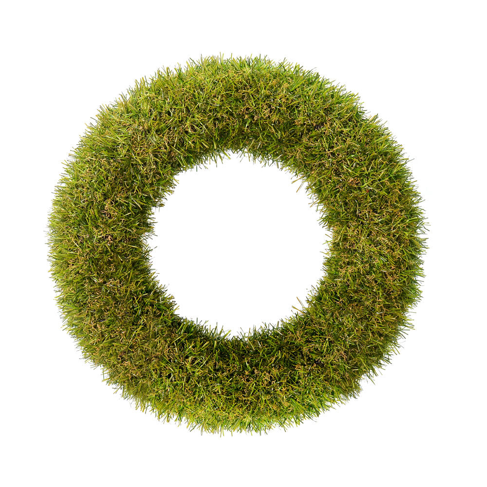 Vickerman 14" Artificial Green Grass Wreath.