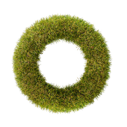 Vickerman 14" Artificial Green Grass Wreath.