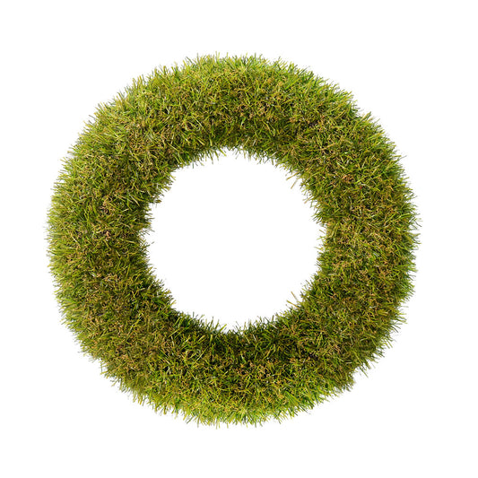 Vickerman 14" Artificial Green Grass Wreath.