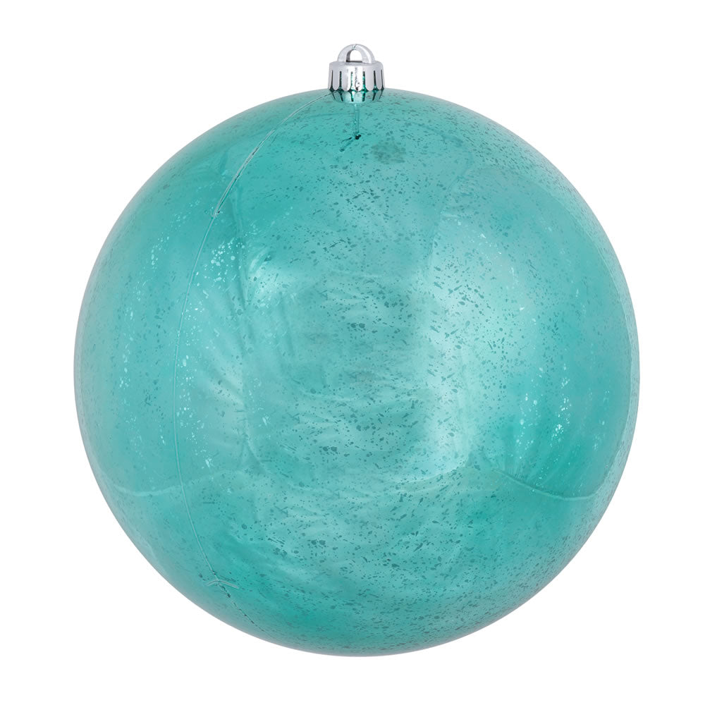 Vickerman 6" Teal Shiny Mercury Ball Ornament 4 per Bag