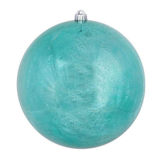 Vickerman 6" Teal Shiny Mercury Ball Ornament 4 per Bag