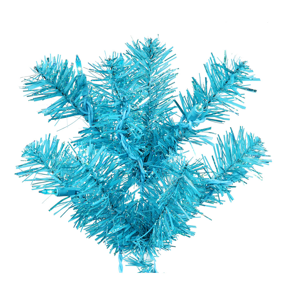 Vickerman 9' Sky Blue Artificial Christmas Tree Teal Dura-lit LED Lights.