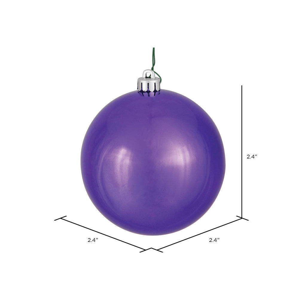 Vickerman 2.4" Plum Shiny Ball Ornament 24 per Bag