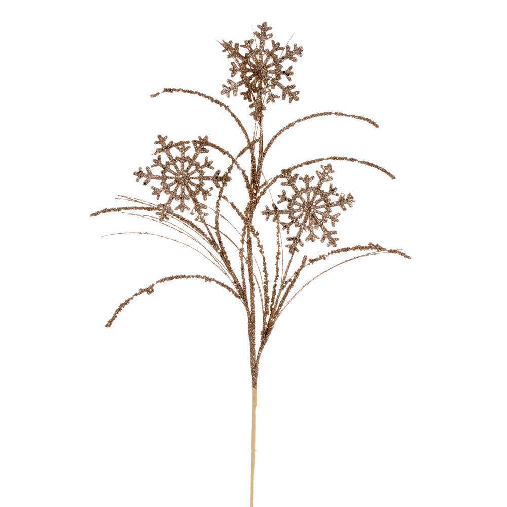Vickerman 31" Champagne Snowflake Glitter Spray 6 per bag.