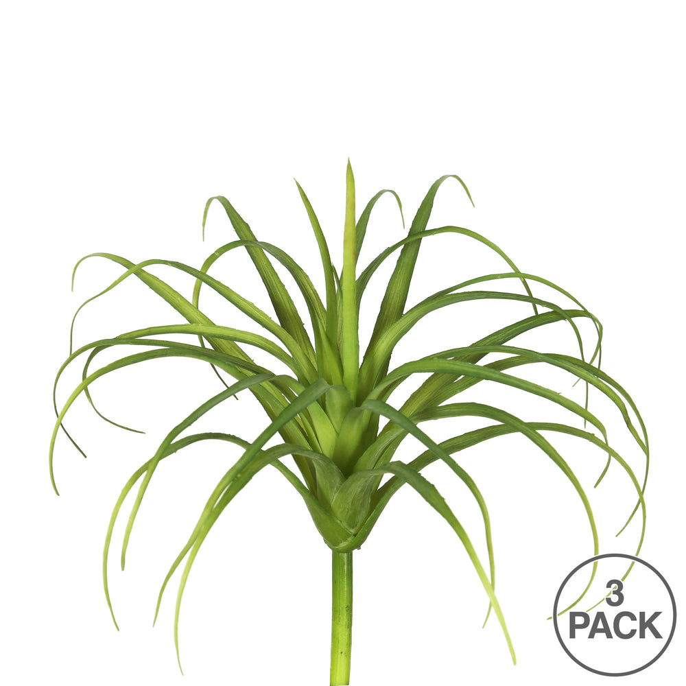 Vickerman 8" Artificial Green Grass Stem Set of 3