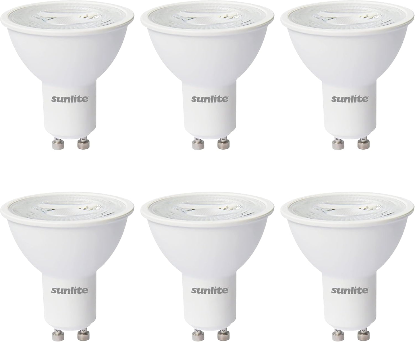 Sunlite 80529 LED MR16 Reflector Spotlight Bulb, 7 Watts (50W Halogen Bulb Replacement) 120 Volt, 550 Lumen, 35° Flood Beam, GU10 Base, Dimmable, ETL Listed, 6500K Daylight, 6 Count