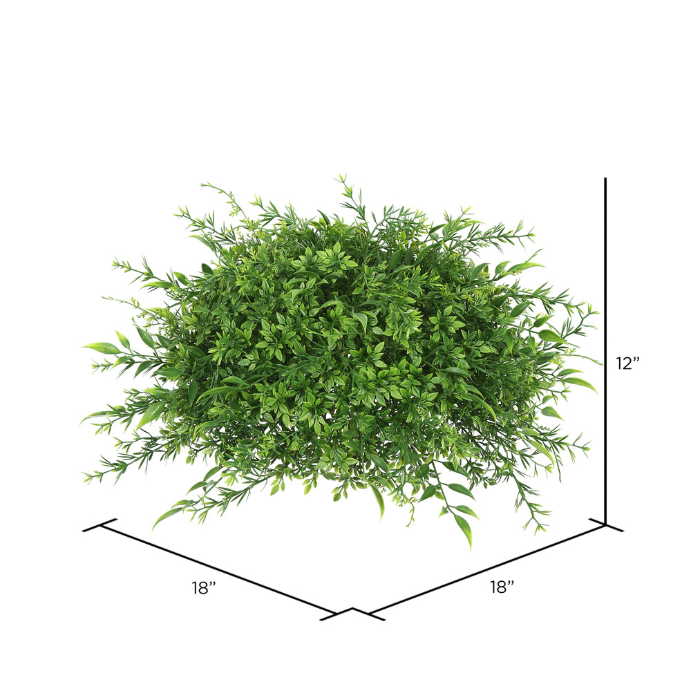 Vickerman 12" Artificial Green Mixed Greenery Half Ball.