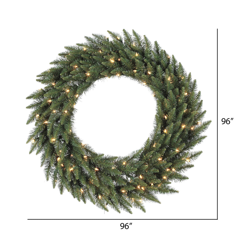 Vickerman 96" Camdon Fir Artificial Christmas Wreath Warm White LED Mini Lights