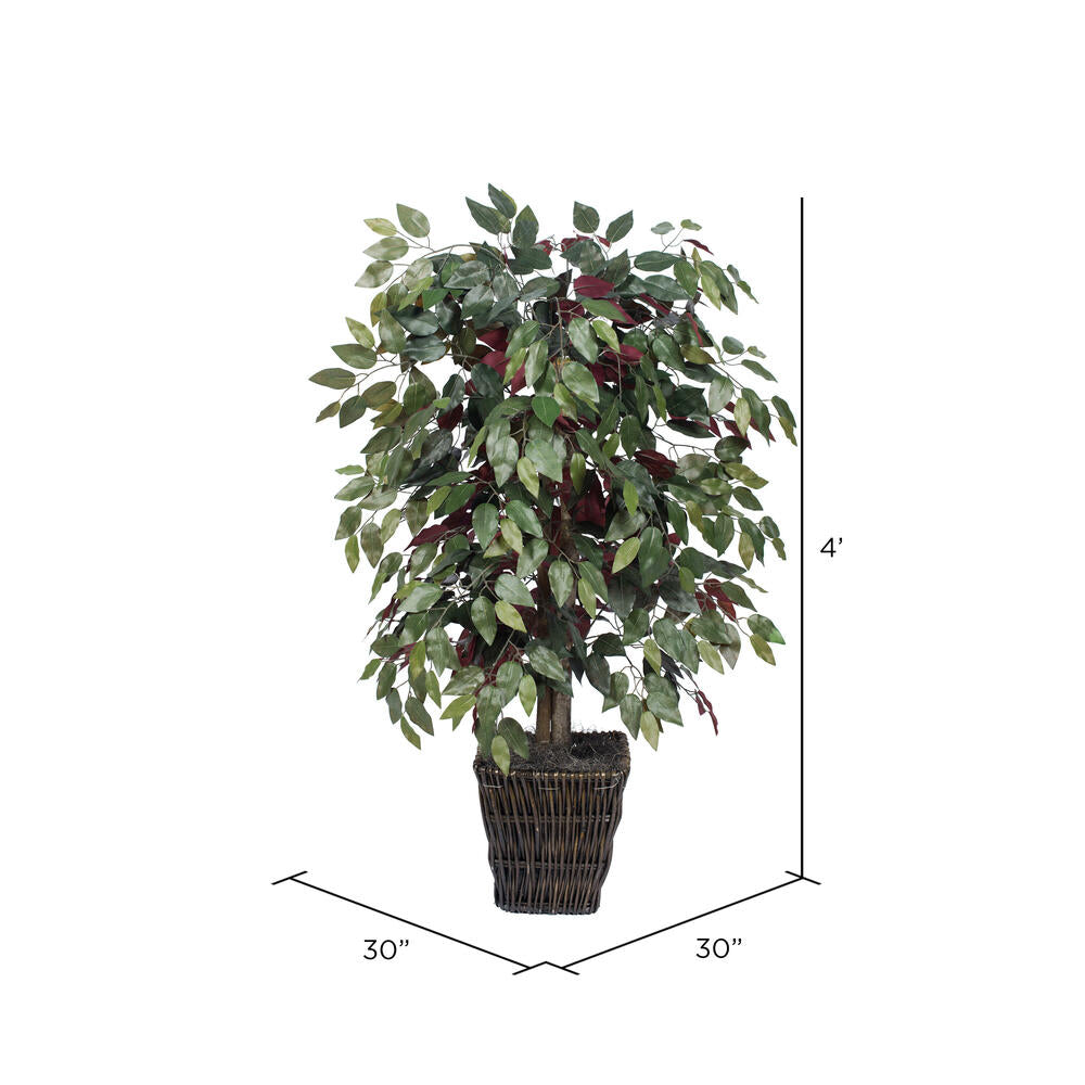 Vickerman 4' Artificial Capensia Bush Square Willow Basket