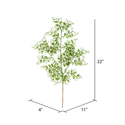 Vickerman 22" Lime Glitter Mini Ruscus Leaf Artificial Christmas Spray. Includes 12 sprays per pack.