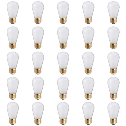 BULBRITE INCANDESCENT S14 MEDIUM SCREW (E26) 11W DIMMABLE LIGHT BULB 2700K/WARM WHITE 25PK (701911)