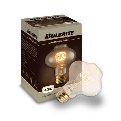 BULBRITE INCANDESCENT BT27 MEDIUM SCREW (E26) 40W DIMMABLE NOSTALGIC LIGHT BULB 2200K/AMBER 4PK (132521)