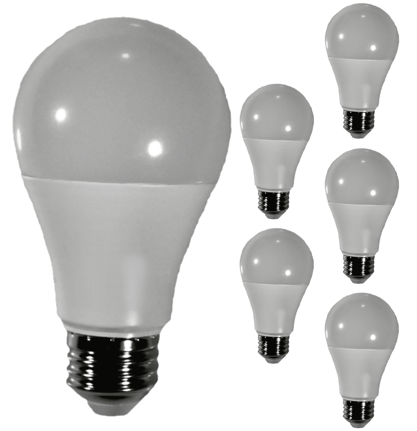 Damar A19 LED Light Bulb 9W 800 Lumen E26 Medium Base 2700K Warm White for Bedroom Living Room Lamp Home Light Bulb 120-277V CRI80 220° Beam Angle Dry/Damp Location White Finish Pack of 6