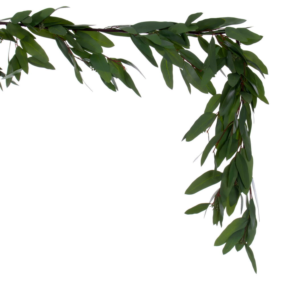 Vickerman 60" Artificial Green Seeded Willow Eucalyptus Garland