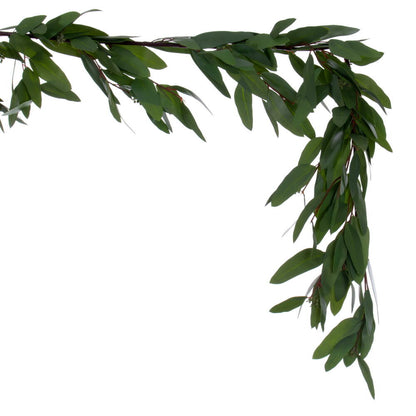 Vickerman 60" Artificial Green Seeded Willow Eucalyptus Garland