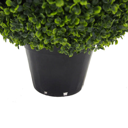 Vickerman 20" Artificial Potted Green Boxwood Ball.