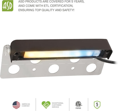ASD Lighting LED Hardscape Light Swivel 7inch 5W 12V Non-Dimmable 2200K/2700K/3000K/4000K/5000K Bronze ETL 4 pack