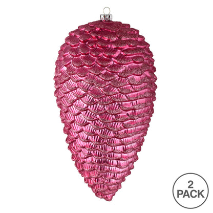 Vickerman 10" Mauve Matte Glitter Pinecone Christmas Ornament