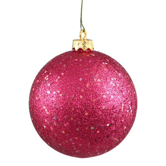 Vickerman 6" Wine Sequin Ball Ornament 4 per Bag