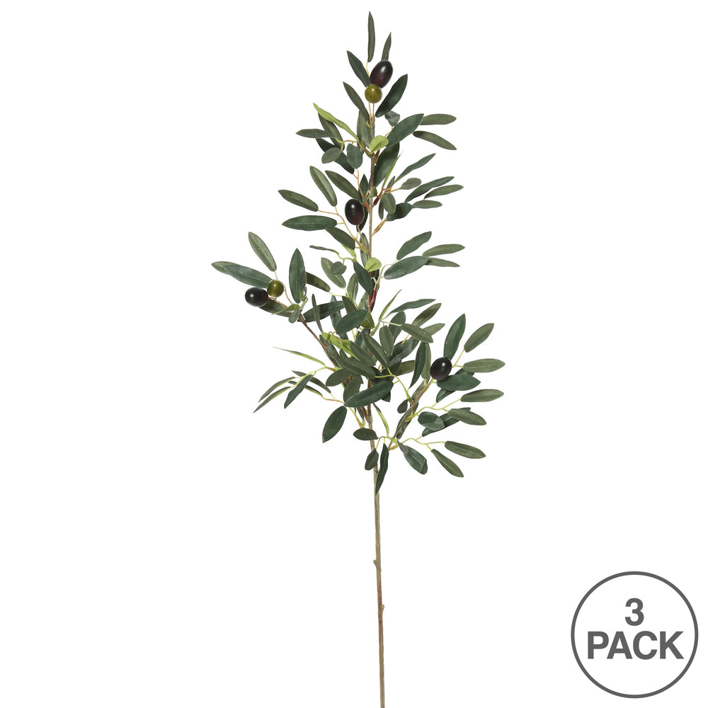 Vickerman 34" Artificial Green/Purple Olive Spray. Includes 3 sprays per pack.
