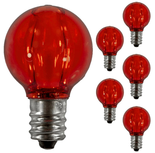 Damar- G9 LED Bulb Transparent Red Dimmable 0.6W-0.96W E12 Candelabra Base 100-130V Pack of 6- Small Faceted Globe Mood Colored Lighting for Party Christmas Home Decoration