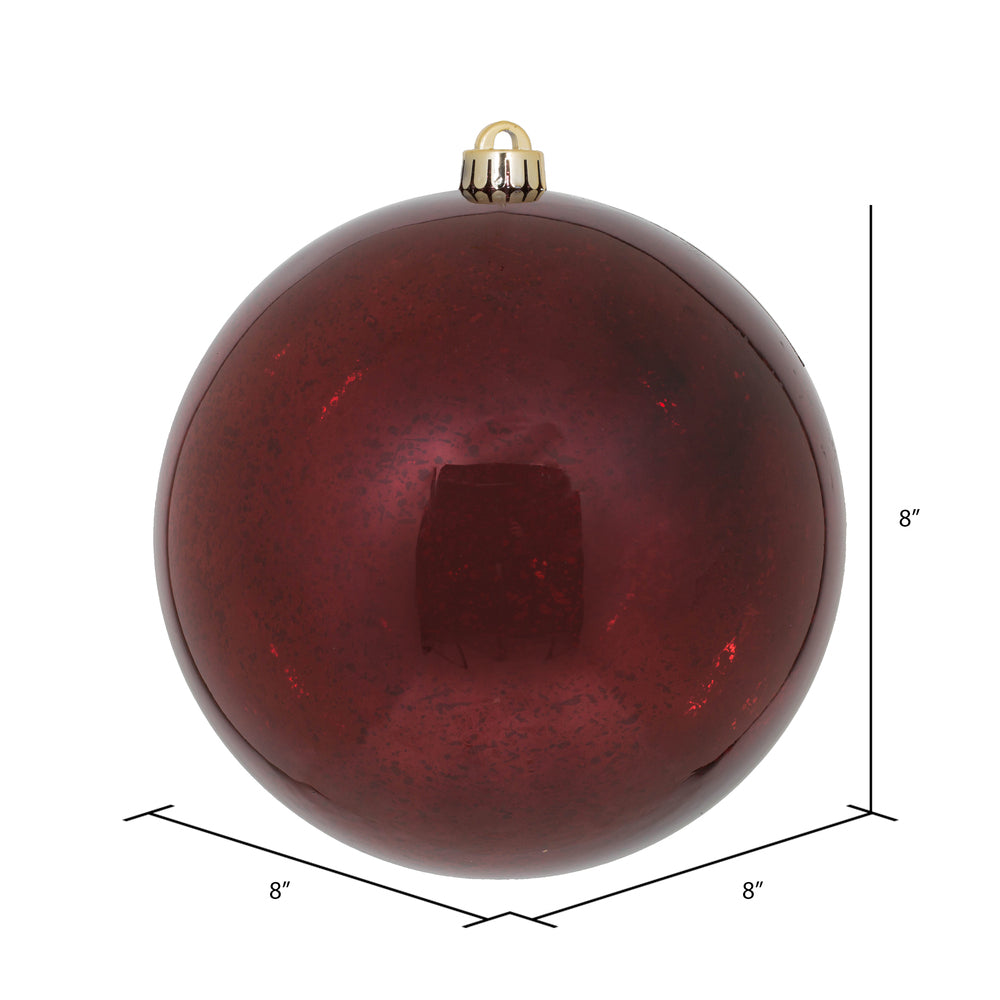 Vickerman 8" Burgundy Shiny Mercury Ball Ornament