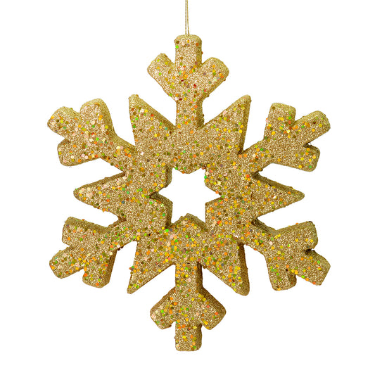 Vickerman 12" Gold Glitter Snowflake Christmas Ornament