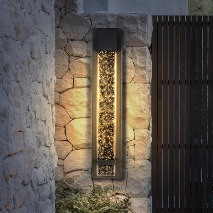 ASD Lighting LED Outdoor Wall Sconce 24 20W 120-277V CCT Selectable 3000/4000/5000K Dimmable Clear Seeded Glass, Black ETL