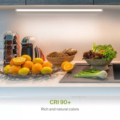 ASD Lighting LED Under Cabinet Bullnose 32" 16W 120V Dimmable CCT Selectable 3000/4000/5000K Hardwired, On/Off Switch, White ETL Energy Star